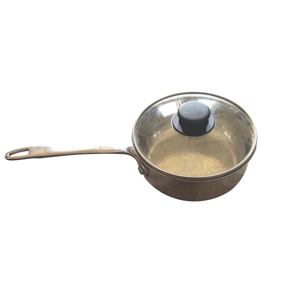 Chefmate Premium Cookware Stainless Steel Saucepan with Vented Glass Lid Silver